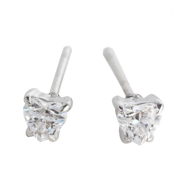 SWAROVSKI ピアス スワロフスキー ハート プラチナ ホワイト