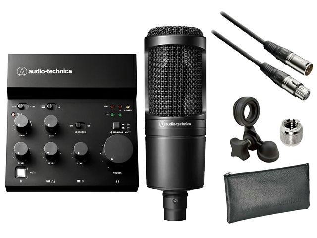 audio-technica AT2020 + AT-UMX3 + XLR-XLR �P�[�u�� �Z�b�g�@USB�I�[�f�B�I�~�L�T�[