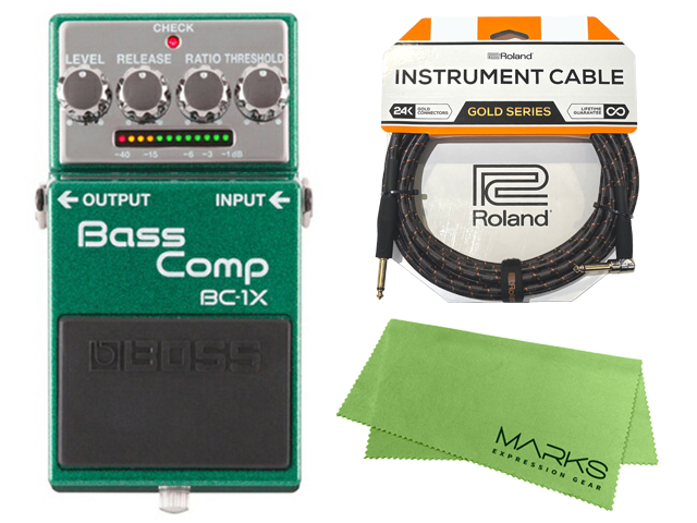 (ベース用)エフェクターセット ケーブル付き BOSS GT-1B マルチエフェクター エレキベース用 入門 初心者に最適