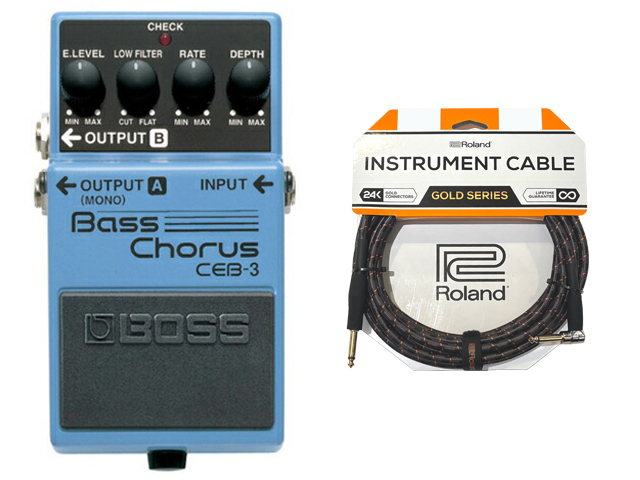 BOSS（ボス） BOSS Bass Chorus CEB-3 + Roland ケーブル セット