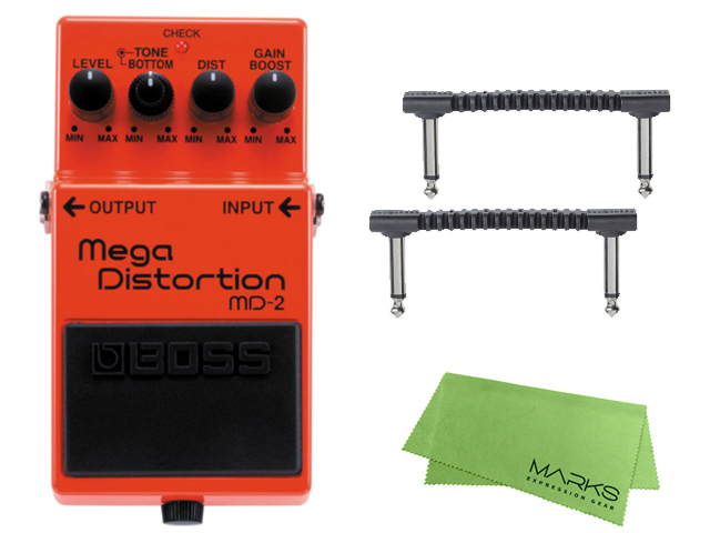 BOSS Mega Distortion MD 2 + WARWICKパッチケーブル2本 セット［マークス・オリジナルクロス付］ コンパクトエフェクター［宅配便］【区分A】 :boss md2set a3:マークスミュージック