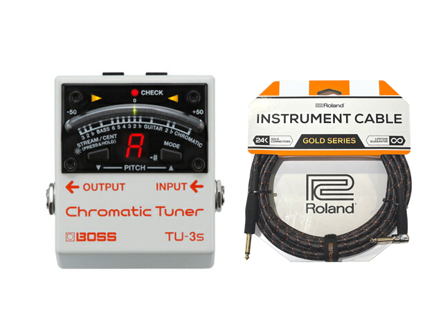 BOSS TU-3s + Roland �P�[�u�� �Z�b�g�@�`���[�i�[