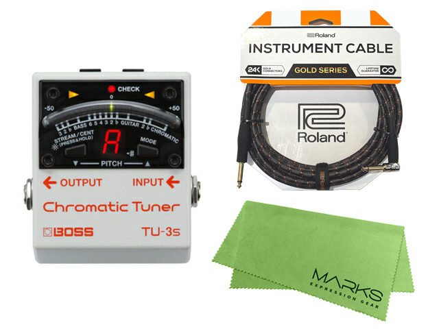 BOSS TU-3s + Roland �P�[�u�� �Z�b�g�m�}�[�N�X�E�I���W�i���N���X�t�n�@�`���[�i�[