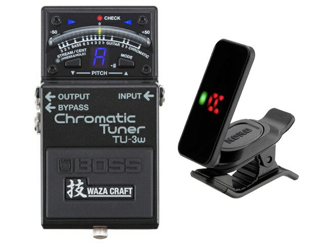 BOSS Chromatic Tuner TU-3w (J) + KORG Pitchclip 2 PC-2  �Z�b�g�@�R���p�N�g�G�t�F�N�^�[