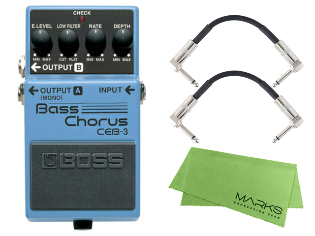 BOSS Bass Chorus CEB-3 + モリダイラパッチケーブル2本 セット［マークス・オリジナルクロス付］　コンパクトエフェクター