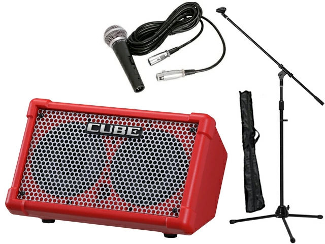 BOSS CUBE STREET II RED�mCUBE-ST2-R�n+�{�[�J���Z�b�g Battery-Powered Stereo Amplifier