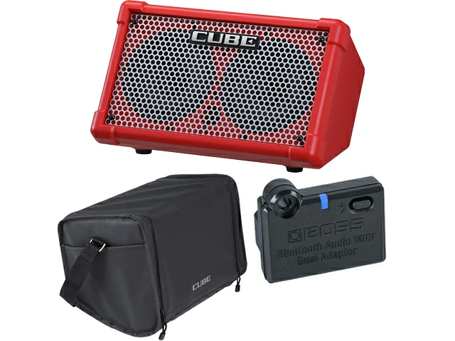 BOSS CUBE STREET II RED�mCUBE-ST2-R�n+ �����L�������O�o�b�O CB-CS1 + BT-DUAL�Z�b�g Battery-Powered Stereo Amplifier
