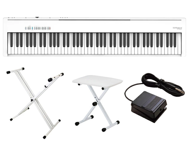 Roland FP-30X-WH + �L�[�{�[�h�X�^���h + �`�F�A �Z�b�g�@�f�W�^���s�A�m
