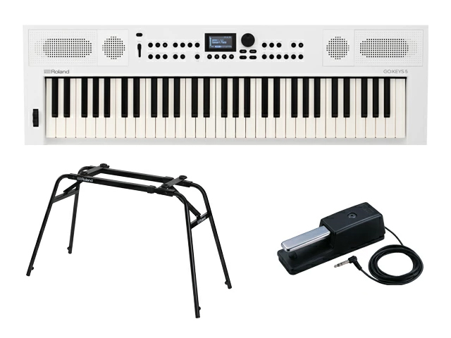 Roland GOKEYS5-WH + KS-13 + DP-10�Z�b�g �z���C�g �V���Z�T�C�U�[