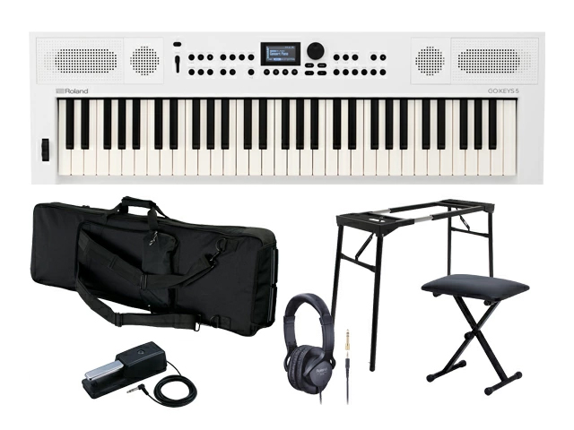 Roland GOKEYS5-WH �P�[�XKBB61+�X�^���h+�`�F�A+�_���p�[�y�_�� �Z�b�g �z���C�g �V���Z�T�C�U�[