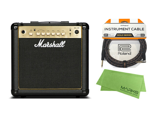 MARSHALL MG15R GOLD+ Roland�P�[�u��+�}�[�N�X�N���X�Z�b�g�@�M�^�[�A���v