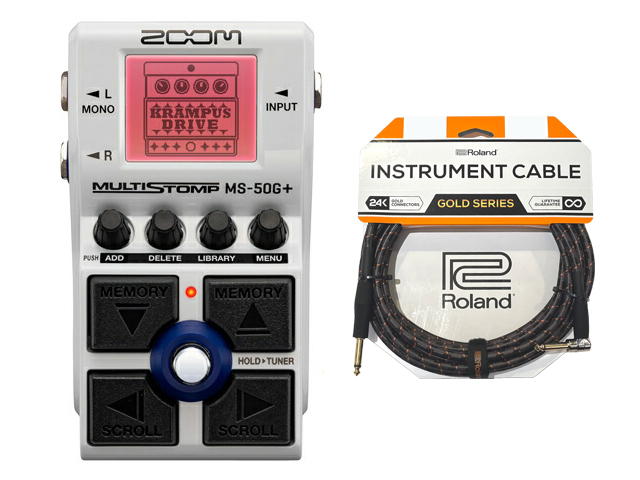 ズーム（zoom） ZOOM MS-50G+ + Rolandケーブル セット エフェクター
