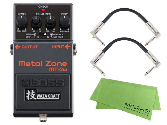BOSS MT-2w Metal Zone 技 WAZA CRAFT + モリダイラパッチケーブル2本 セット［マークス・オリジナルクロス付］　ギターエフェクター