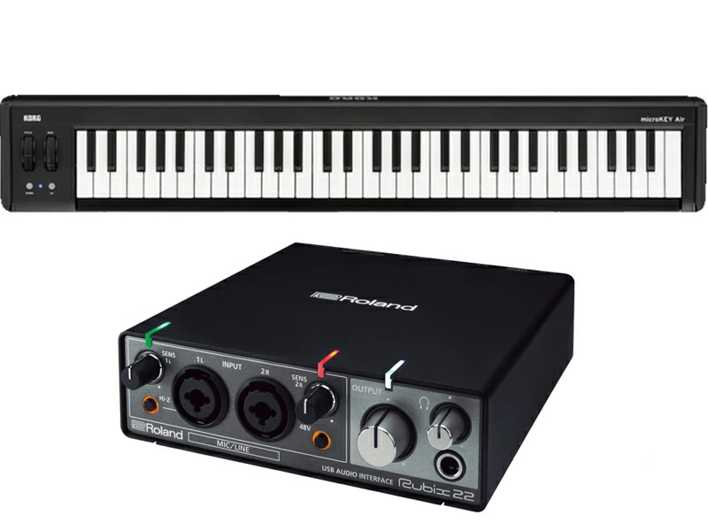 Roland Rubix22 + KORG microKEY2-61AIR �Z�b�g�@�I�[�f�B�I�C���^�[�t�F�C�X