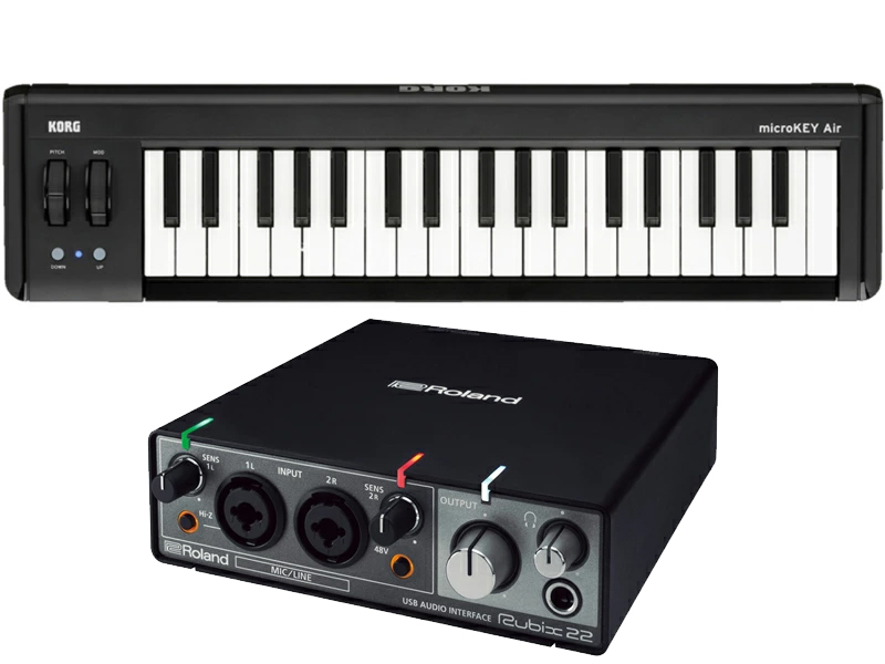 Roland Rubix22 + KORG microKEY2-37AIR �Z�b�g�@�I�[�f�B�I�C���^�[�t�F�C�X