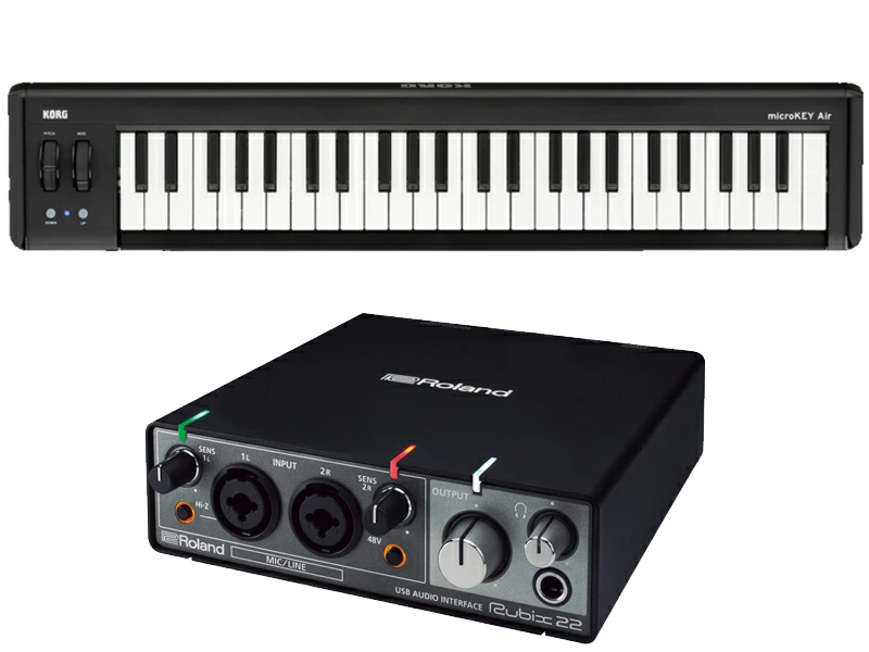 Roland Rubix22 + KORG microKEY2-49AIR �Z�b�g�@�I�[�f�B�I�C���^�[�t�F�C�X