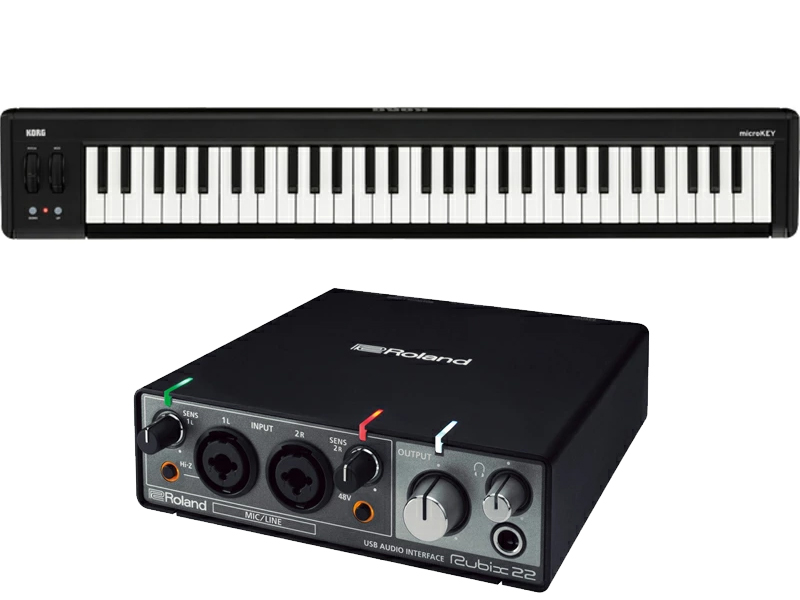 Roland Rubix22 + KORG microKEY2-61 �Z�b�g�@�I�[�f�B�I�C���^�[�t�F�C�X