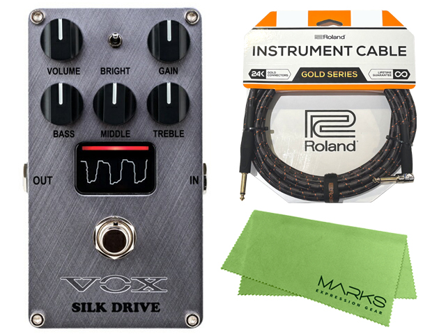 VOX Silk Drive他 エフェクターセット VOX SILK DRIVE [VE-SD] + Roland ケーブル セット 真空管アンプ