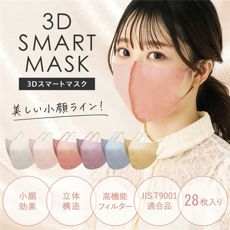 マスク 不織布 立体 28枚入り 不織布マスク 立体マスク 3Dマスク 
