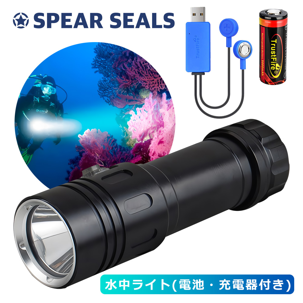 SPEAR SEALS 水中ライト ダイビング 防水 100m 水中 ライト モリ 魚