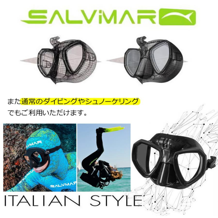 Salvimar サルビマー ダイビングマスク シュノーケル ゴーグル シュノーケリング ダイビング マスク レンズ 曇り止め GoPro マウント付き 強化ガラス TRINITY