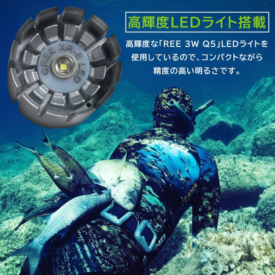 Salvimar サルビマー 水中ライト ダイビング ダイビングライト 水中懐中電灯 スピアフィッシング 魚突き 素潜り 単三電池 340ルーメン  深度50ｍ 防水