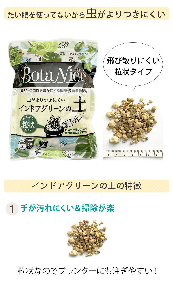 BotaNice ボタナイス シリーズ【インドアグリーンの土 0.6L】虫がよりつきにくい プロトリーフ  :goods-botanice-soil:パキラと観葉植物専門店 Marubun - 通販 - Yahoo!ショッピング