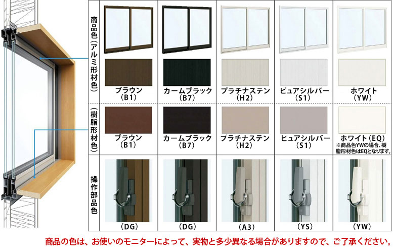 W2550mm×H2030mm 25120 ペア YKKap 引違い窓 マルフ フレミングJ アルミサッシ 複層 3枚建 こちらはアングル部分