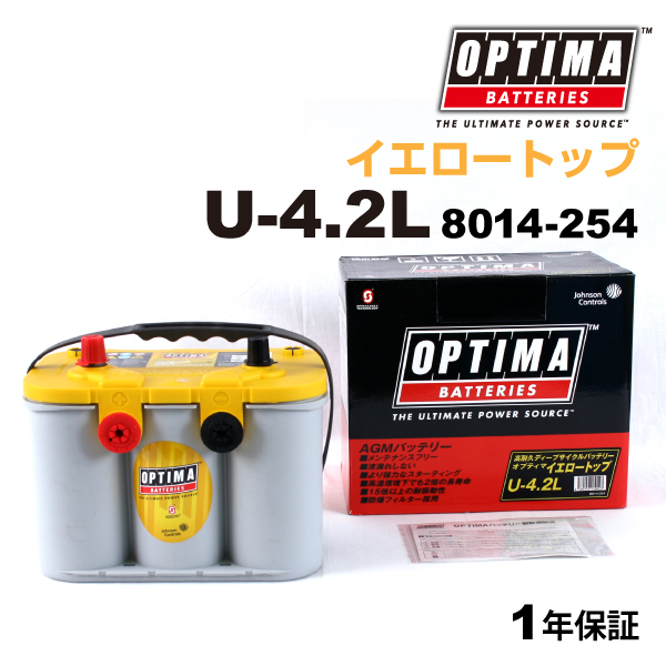 U-4.2L (8014-254) OPTIMA バッテリー 55Ah イエロートップ 輸入車用 8014-254｜marugamebase