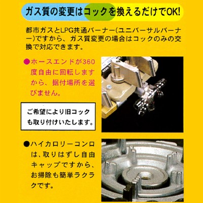 鋳物ダブルバーナーコンロ・直径33cm(リペア済み) TS-220P 【タチバナ】鋳物コンロ 二重 羽根なし 種火付 全長505