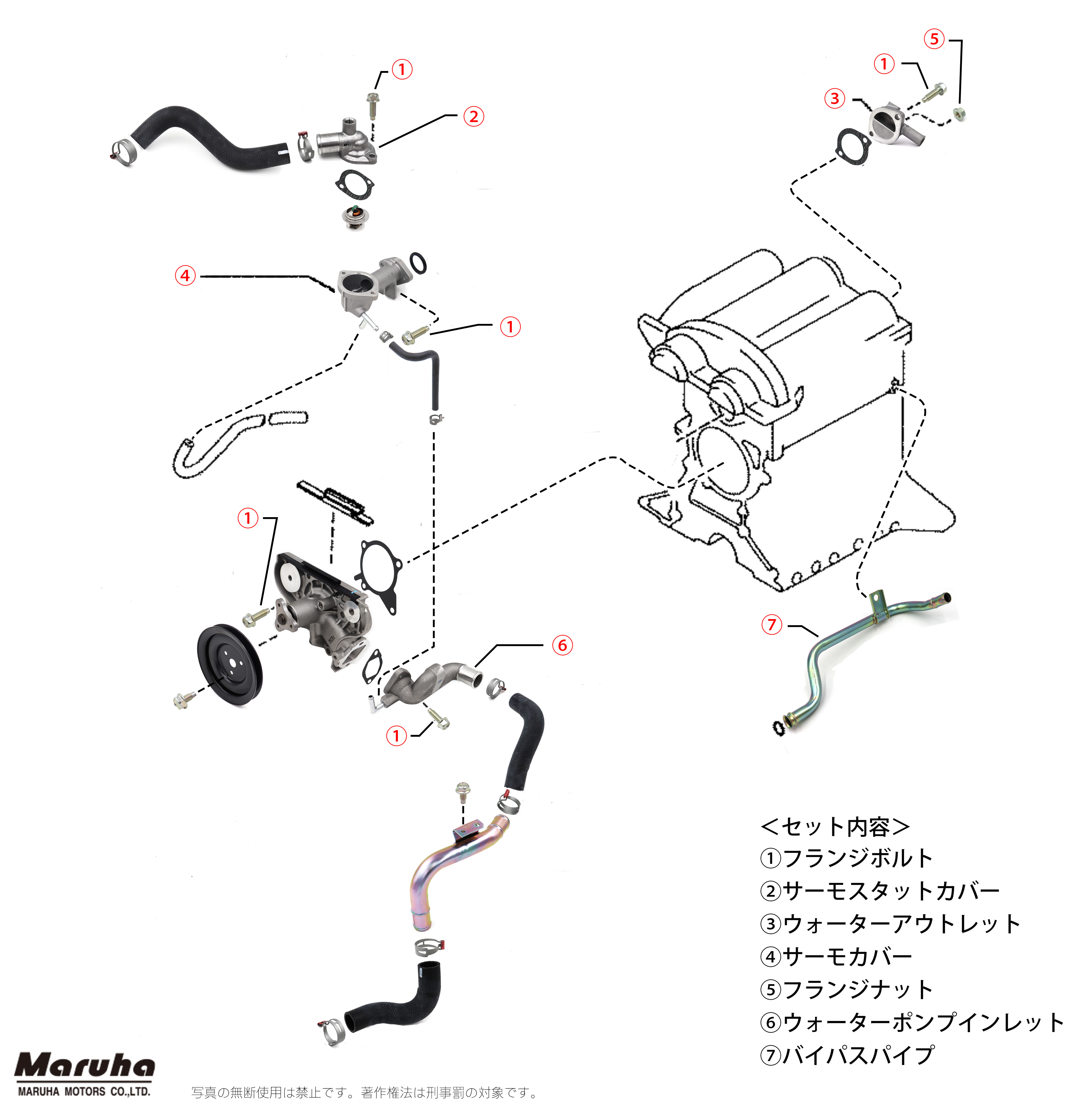ロードスター ウォーターアウトレット セットパーツNA6用 NA6（全車