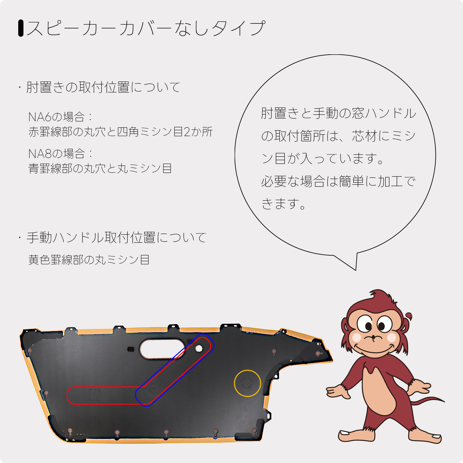 ロードスター ドアトリムカバー左右（スピーカーグリルなし）＆水切り
