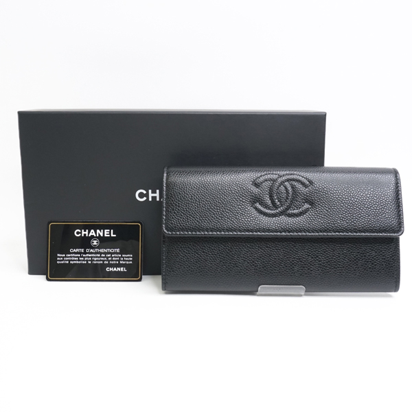 CHANEL（シャネル） キャビアスキン ココマーク フラップ ロング
