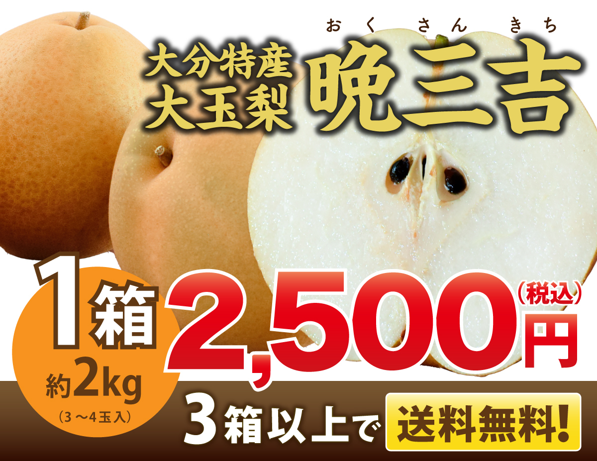 梨,大分,日田,晩三吉,ばんさんきち,おくさんきち,日田梨,希少,珍しい,産地直送