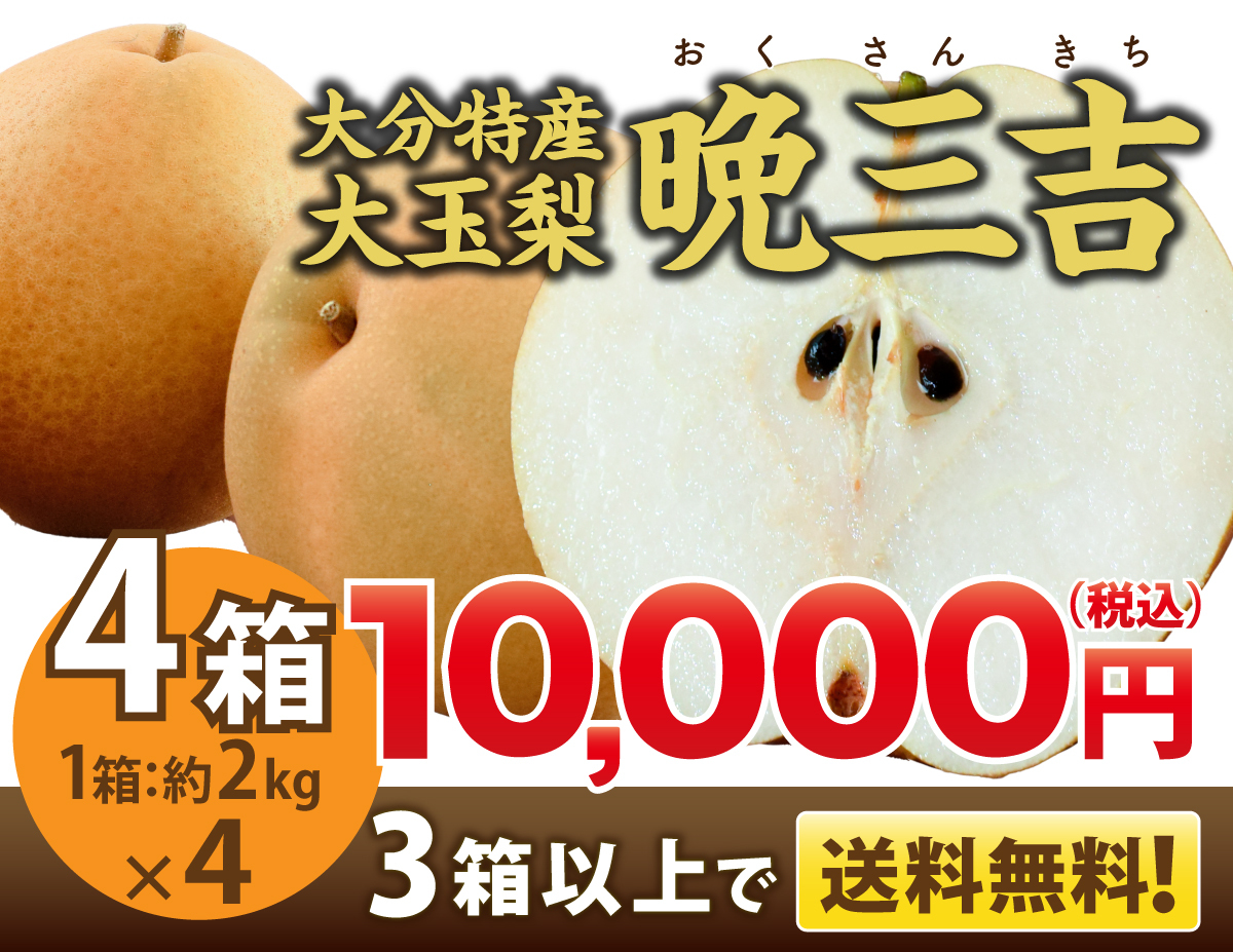 梨,大分,日田,晩三吉,ばんさんきち,おくさんきち,日田梨,希少,珍しい,産地直送