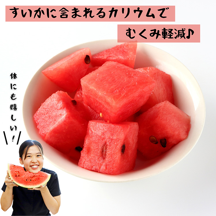 秋スイカ 羅皇 熊本 大玉 送料無料 2玉セット 1玉あたり7〜8kg 2L