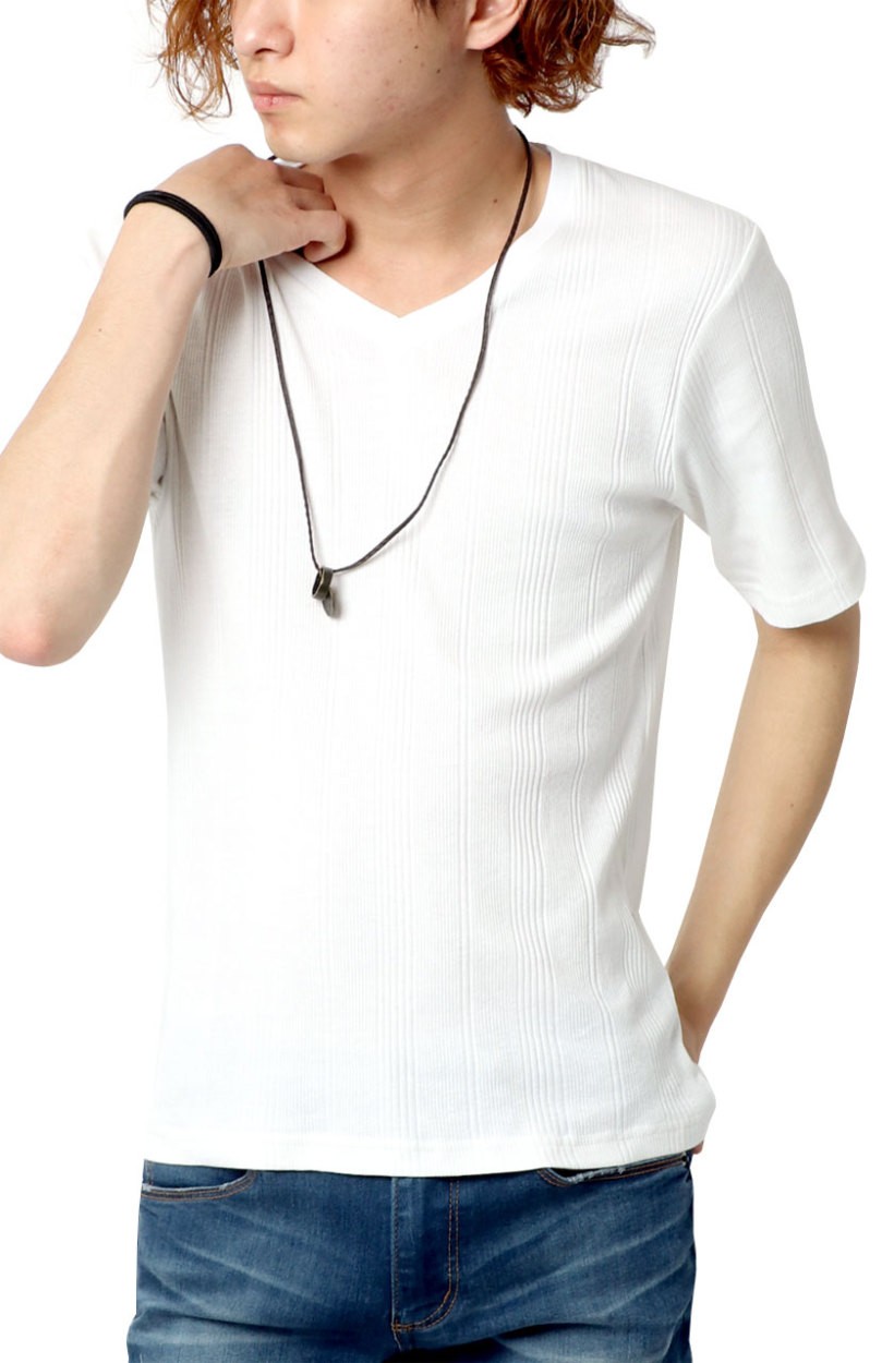 Tシャツ メンズ 半袖 Vネック 無地 ネックレス 付き ティーシャツ カットソー シンプル マルカワ 通販 Yahoo ショッピング