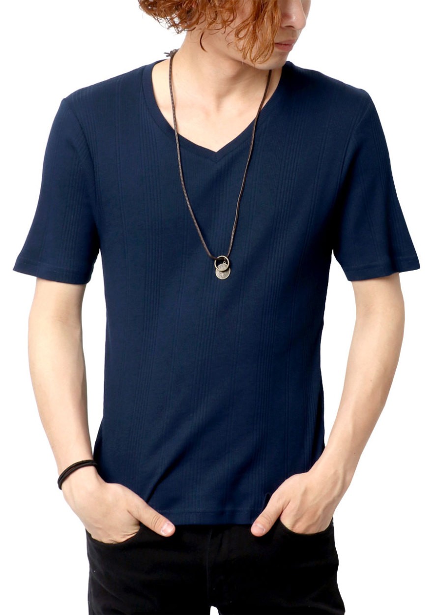 Tシャツ メンズ 半袖 Vネック 無地 ネックレス 付き ティーシャツ カットソー シンプル マルカワ 通販 Yahoo ショッピング