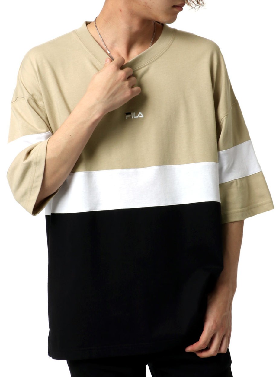 Tシャツ メンズ Fila フィラ 半袖 ロゴ 刺繍 ビッグ シルエット Big T