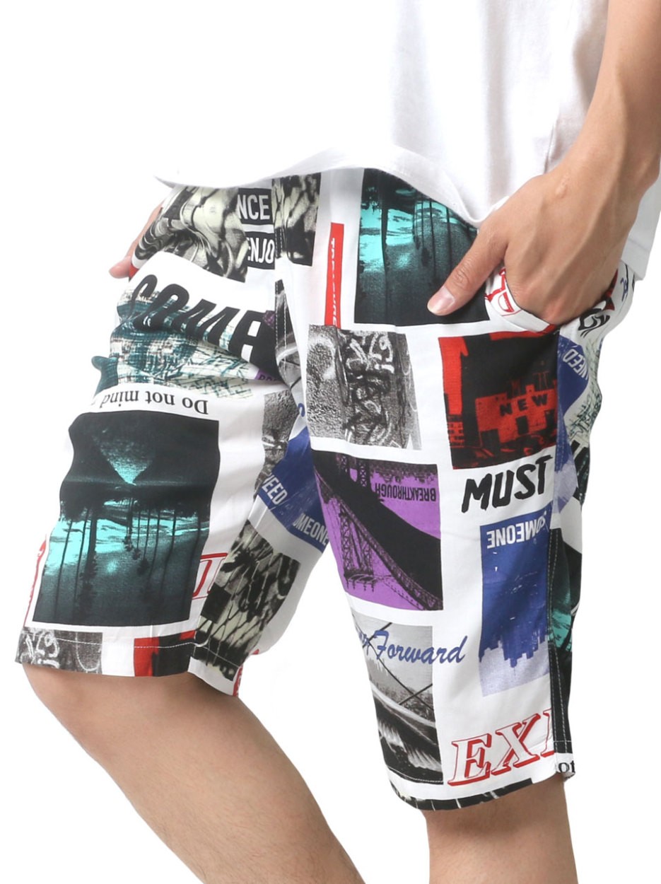 ハーフパンツ メンズ レーヨン 総柄 花柄 ボタニカル フォト ショートパンツ イージーパンツ ボトム 短パン マルカワ 通販 Yahoo ショッピング