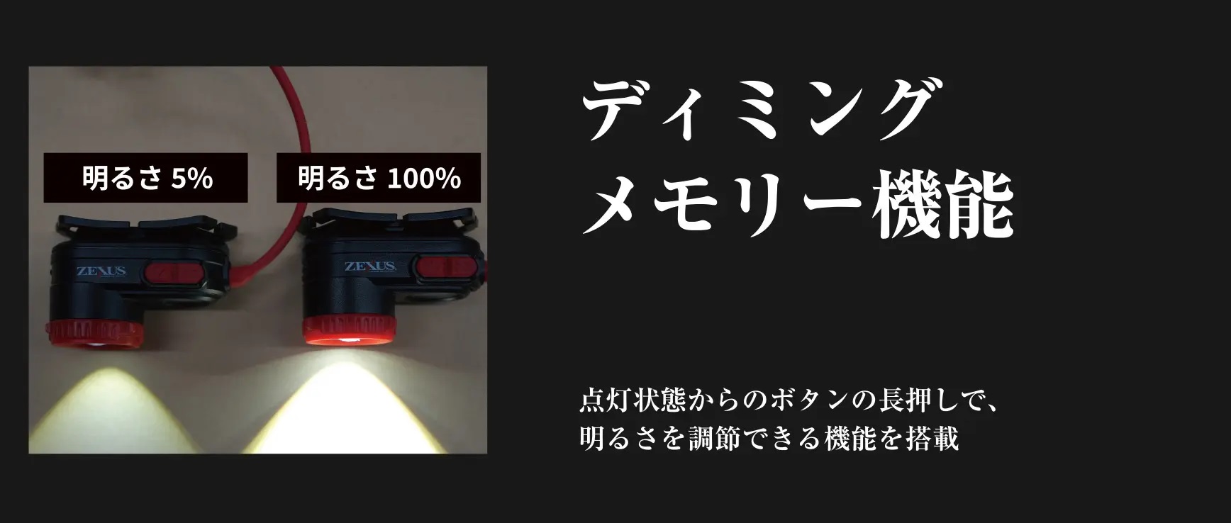 ゼクサス ZX-190 ヘッドライト 軽量 コンパクト 電池モデル 