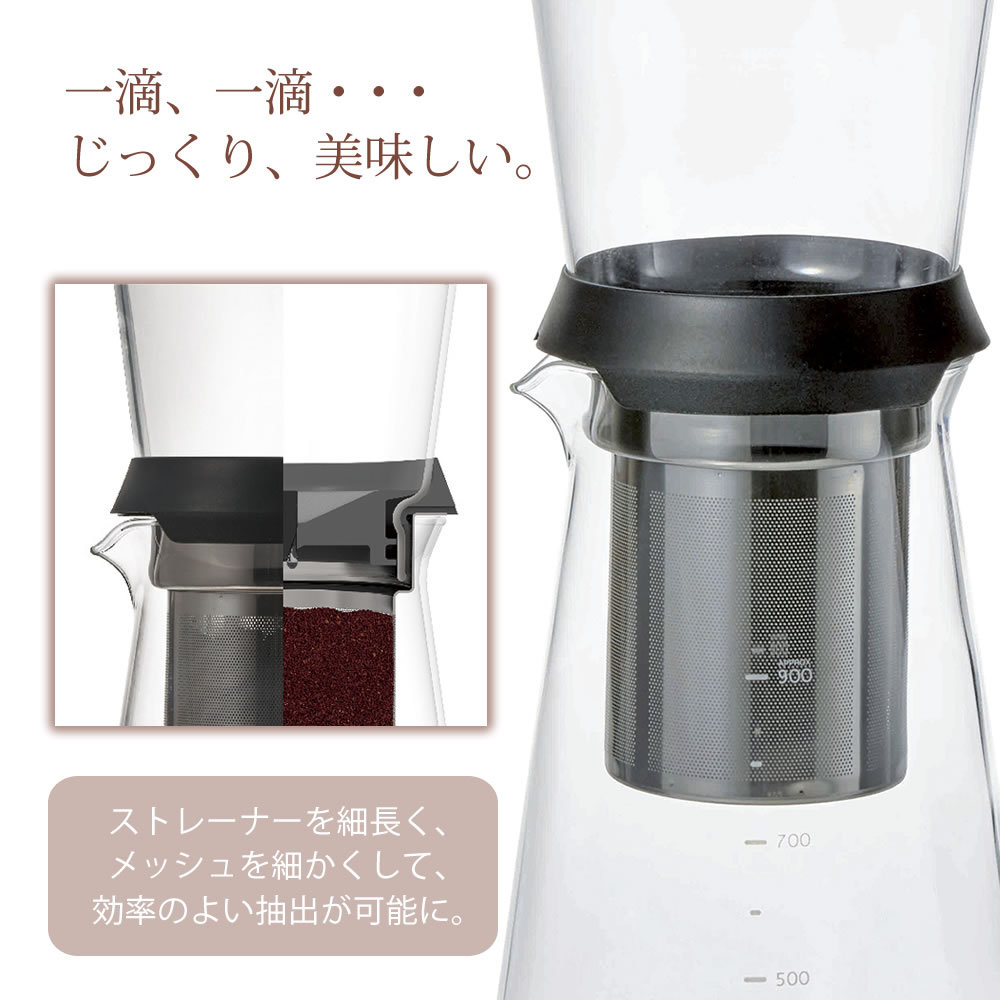 ハリオ HARIO 雫 SBS-5B 水出しコーヒー コーヒーメーカー アイスコーヒー 5杯 スロードリップブリューワー  :4977642163263:まるモール 通販 