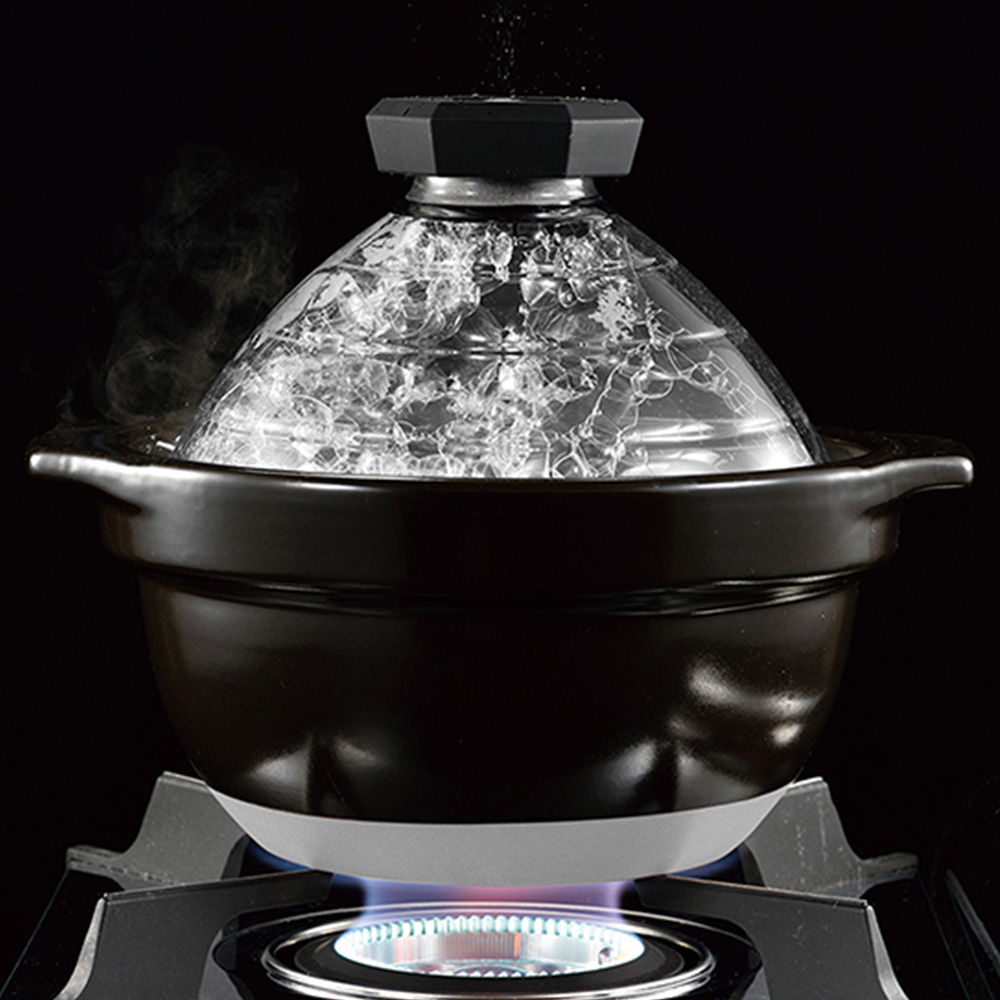 HARIO（ハリオ） フタがガラスのご飯釜2〜3合 GNR-200-B-W 炊飯 土鍋