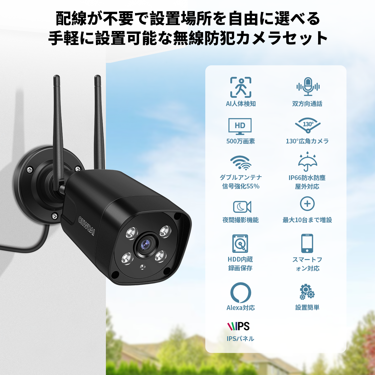 Amazon.co.jp: 【双方向通話・ダブルアンテナ信号強化・130° 超