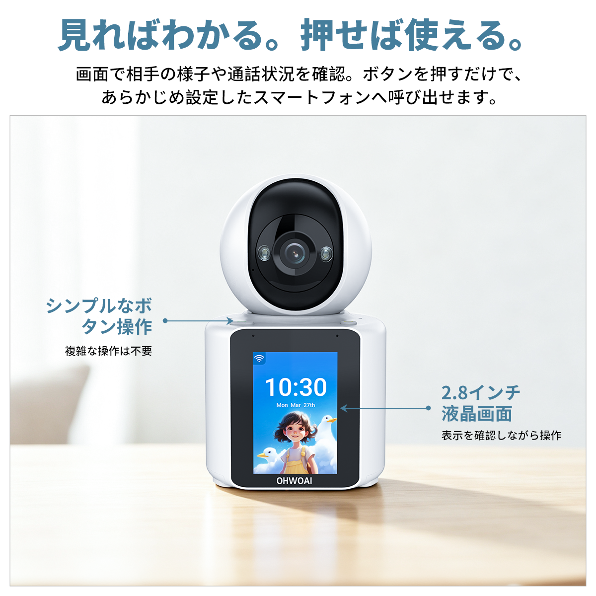 見守りカメラ ベビーカメラ ペットカメラ 防犯カメラ ワイヤレス 小型