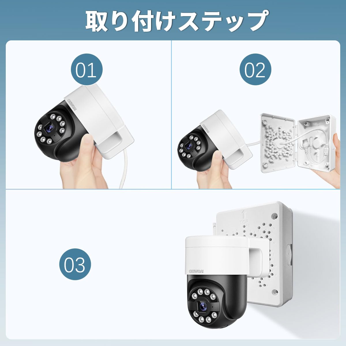 4個パック) セキュリティカメラジャンクションボックス プラスチック