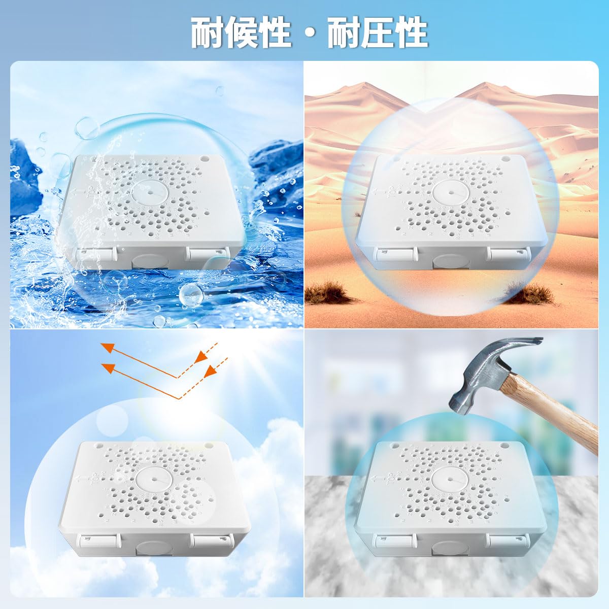 4個パック) セキュリティカメラジャンクションボックス プラスチック