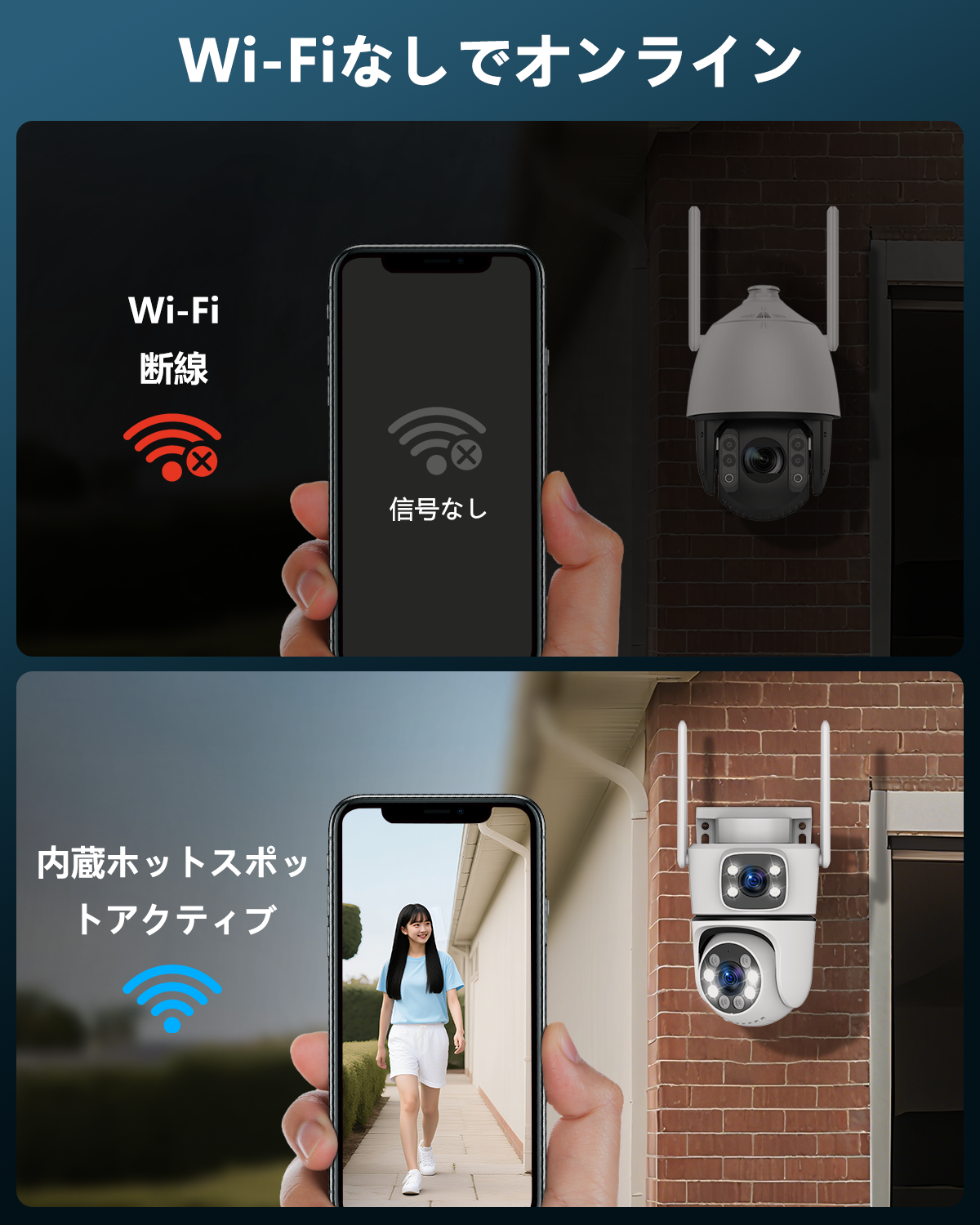 【2019最新型400万画素】防犯カメラ 防犯カメラ 屋外 wifi 400万画素 ワイヤレス カメラ 家庭用 監視カメラ