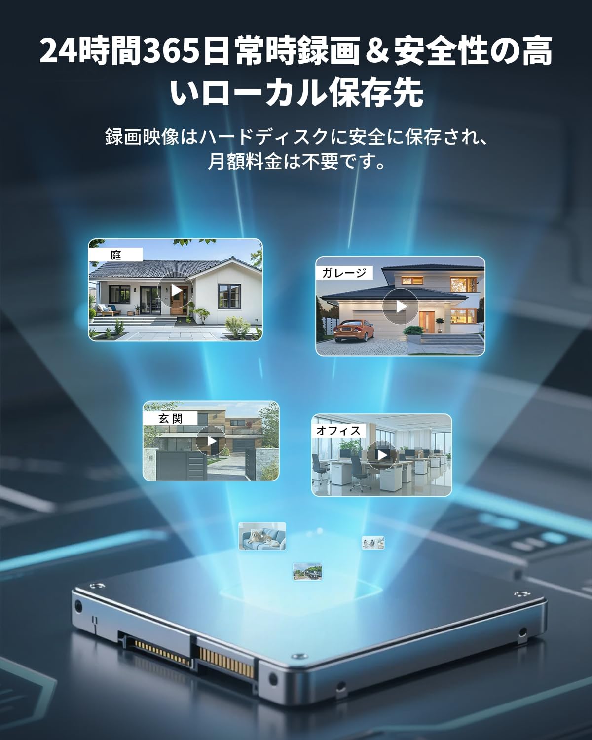 防犯カメラ 屋外 家庭用 2目レンズ 800万画素 PoE給電 監視カメラ 4台