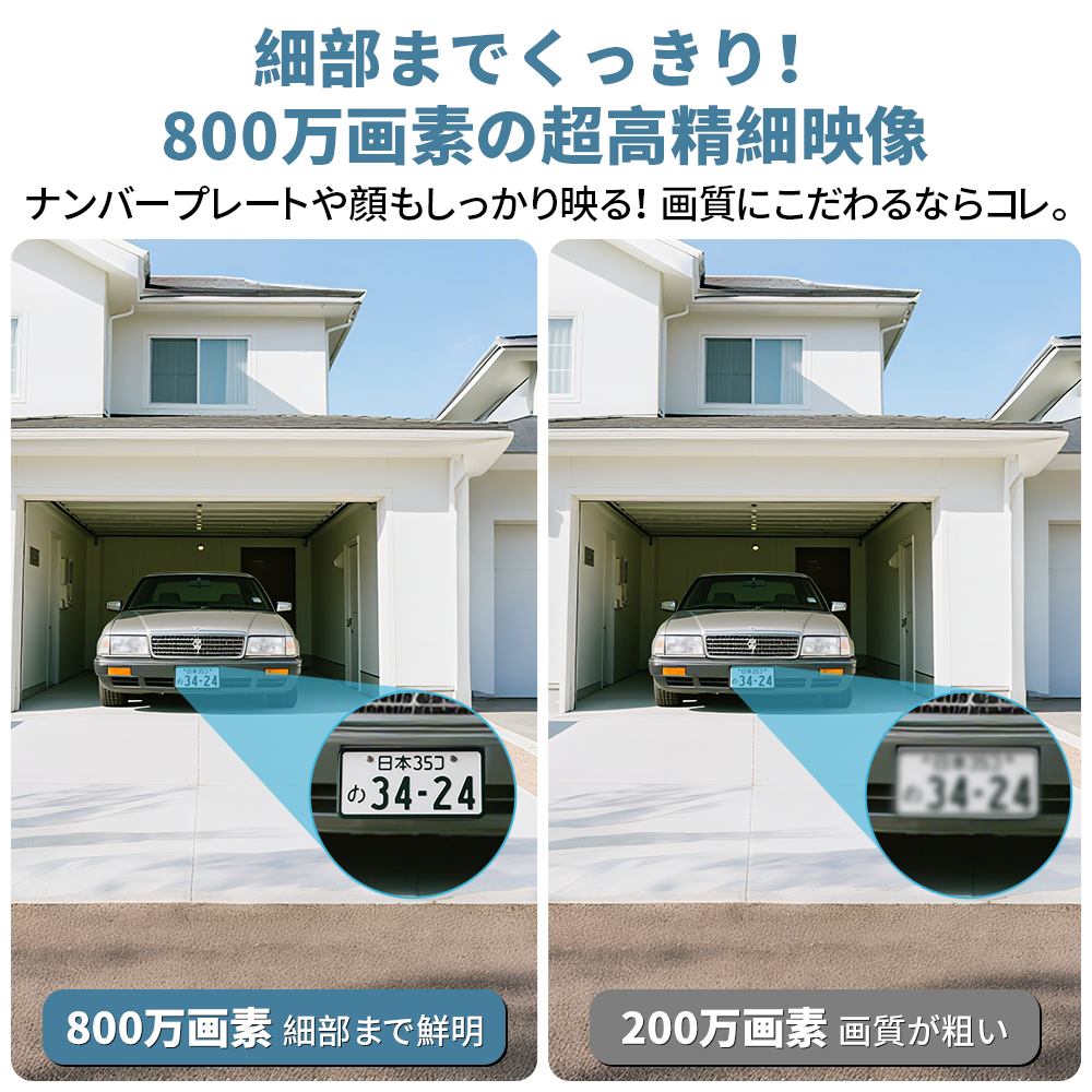 防犯カメラ 屋外 家庭用 監視カメラ 8台 防犯カメラセット 屋内 800万